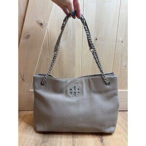 Tory Burch Britten Triple Compartment Tote Bag French Gray